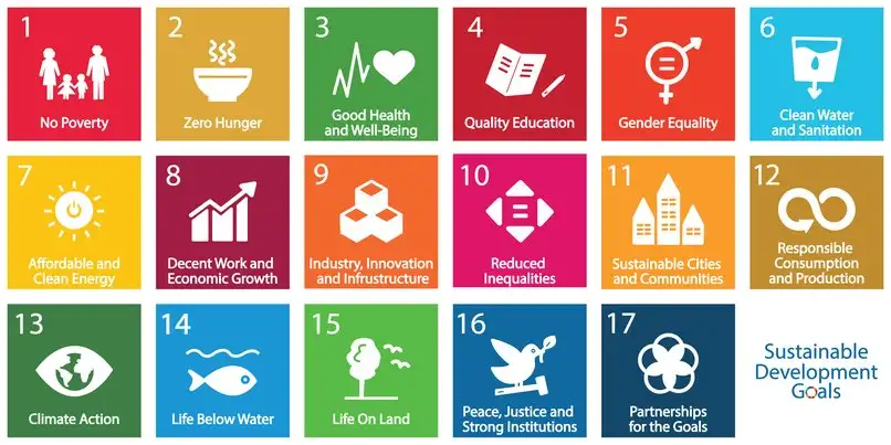 Graphic of the UN Sustainable Development Goals, symbolizing SUSTAINABILITY in teambuilding and CSR